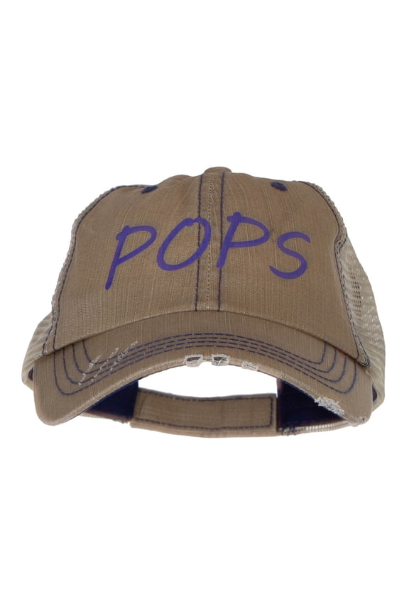 Pops! Heat Transfer Low Profile Special Cotton Mesh Cap - Khaki OSFM