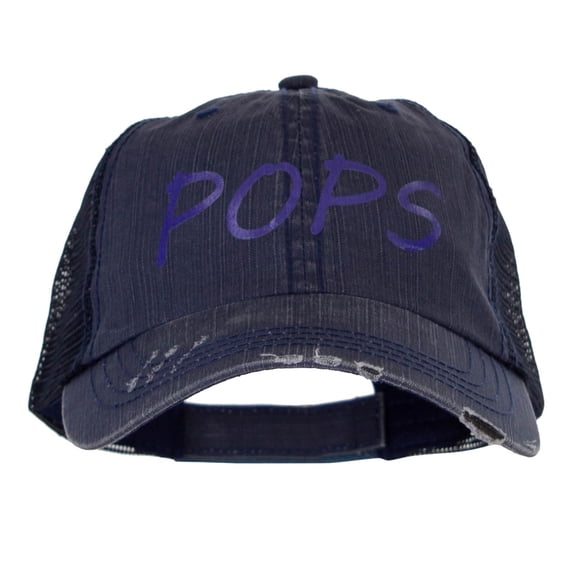 Pops! Heat Transfer Low Profile Special Cotton Mesh Cap - Navy OSFM