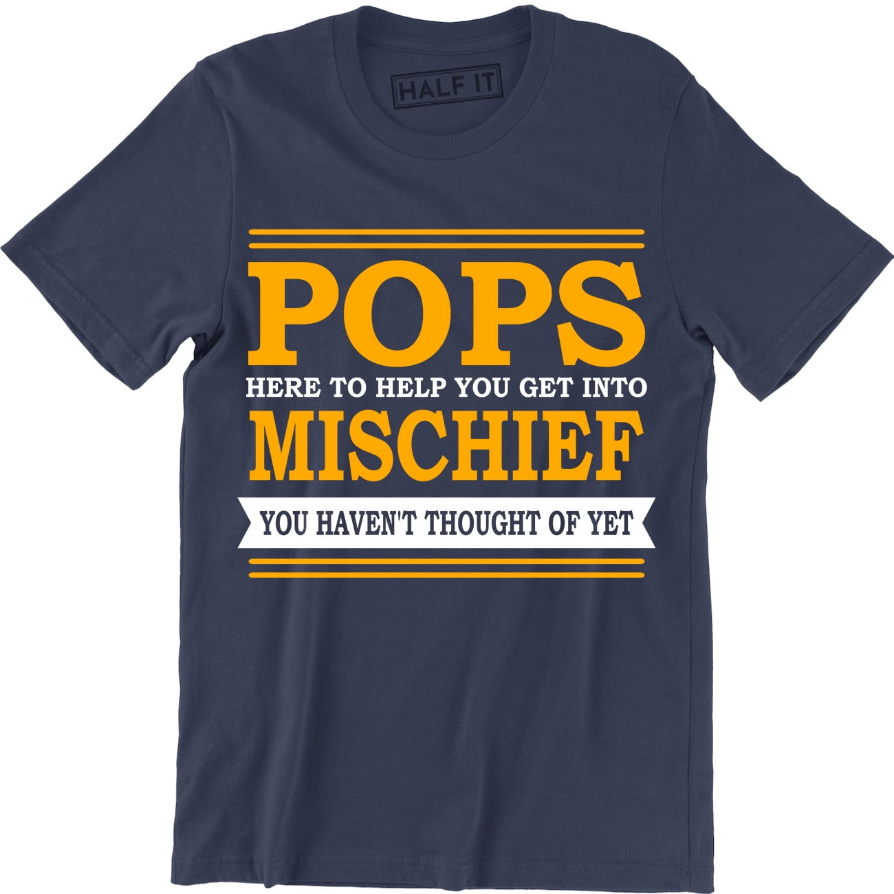 "Grandad Here To Help You Get Into Mischief" Funny Unisex T-Shirt - Cotton, Regular Fit (New With Tags)