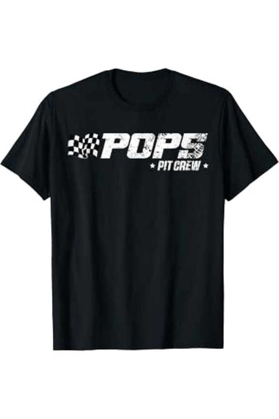 Pops Pit Crew Race Car Birthday Family Racing T-Shirt