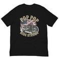 thumbnail image 1 of Pops Pops Ride Strong Motorcycle USA Flag Retro Biker Tee (L), 1 of 1