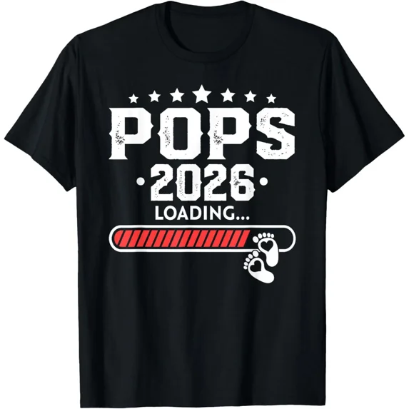 Pops Promotion Dad Est 2026 Pregnancy Announcement Family Graphic Unisex T-Shirt, up to size 5XL