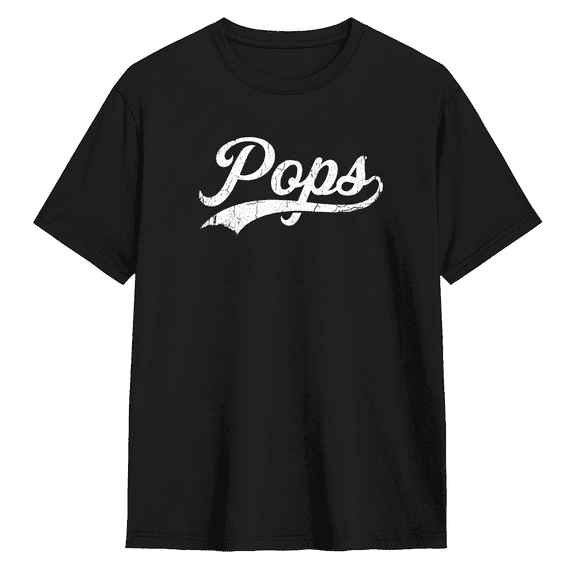 Pops Retro Graphic Tee for Men, Humorous Grandparent Cotton Short Sleeves T-Shirt