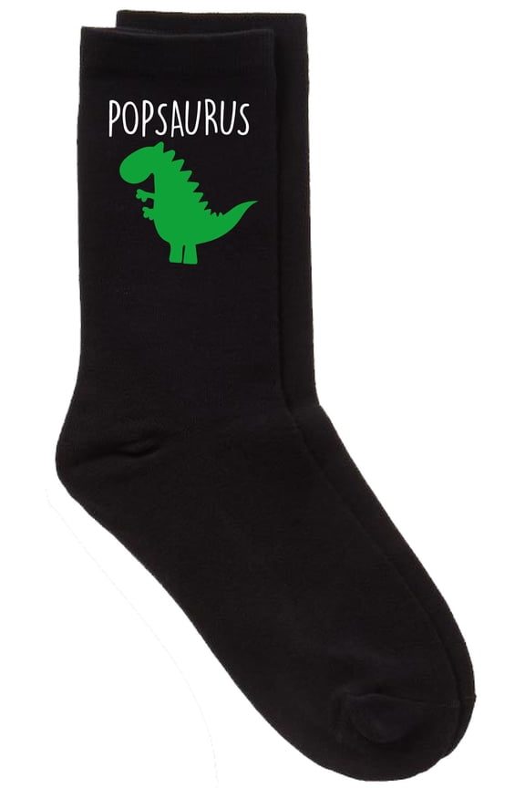 Pops Socks Dinosaur Popsasaurus Like A Normal Pops, But More Awesome Black Calf Socks Gift Socks Mens Present