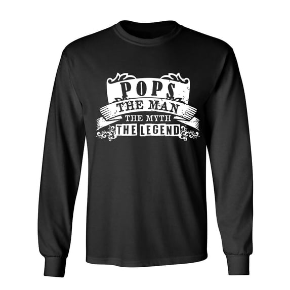 Pops The Man Sarcastic Humor Novelty Men's Long Sleeve Shirts