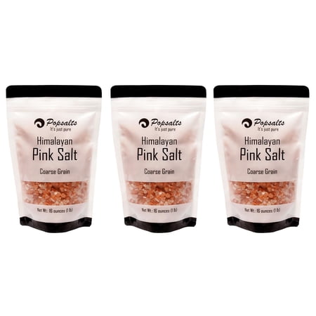 Popsalts Himalayan Coarse Mineral Rich Salt-3 Pounds-Kosher-Natural-Pure-Restaurant Quality-Finishing Salt
