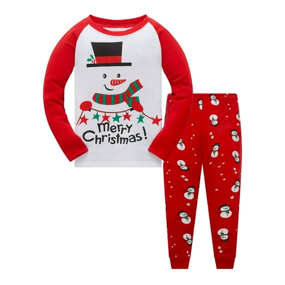 Popshion Baby Boys Christmas Pajamas Set 100% Cotton Xmas Sleepwear, 2-Piece, Size 4T