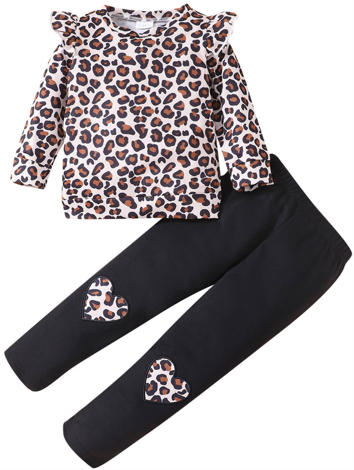 Popshion Baby Girls Leopard Shirt and Leggings Set Size 34 Years