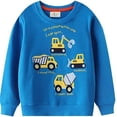 thumbnail image 1 of Popshion Boys Fall Cotton Clothes Grey Excavator Crewneck Sweatshirts Size 6 (165), 1 of 5