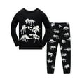 thumbnail image 1 of Popshion Boys Glow in the Dark Pajamas 100% Cotton Dinosaurs Pjs Toddler 2 Piece Sleepwear Kids Clothes Set Dino Shirt 4T/6914, 1 of 6