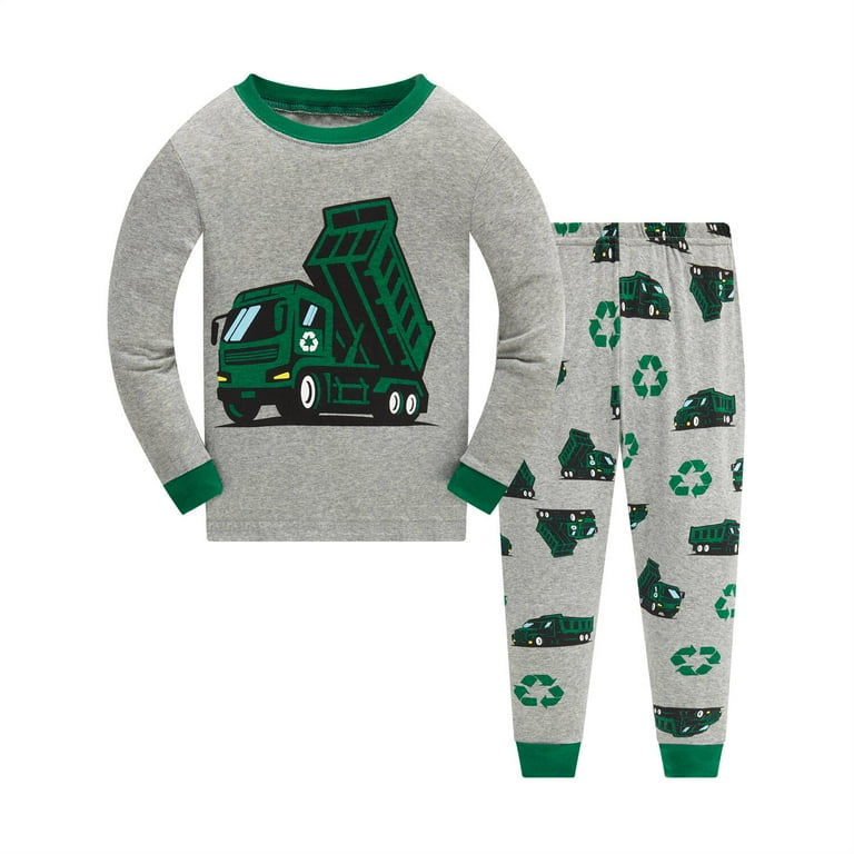 Organic Cotton Two Piece Pajama Set Bulldozer Organic Cotton Two Piece Pajama Set Bulldozer
