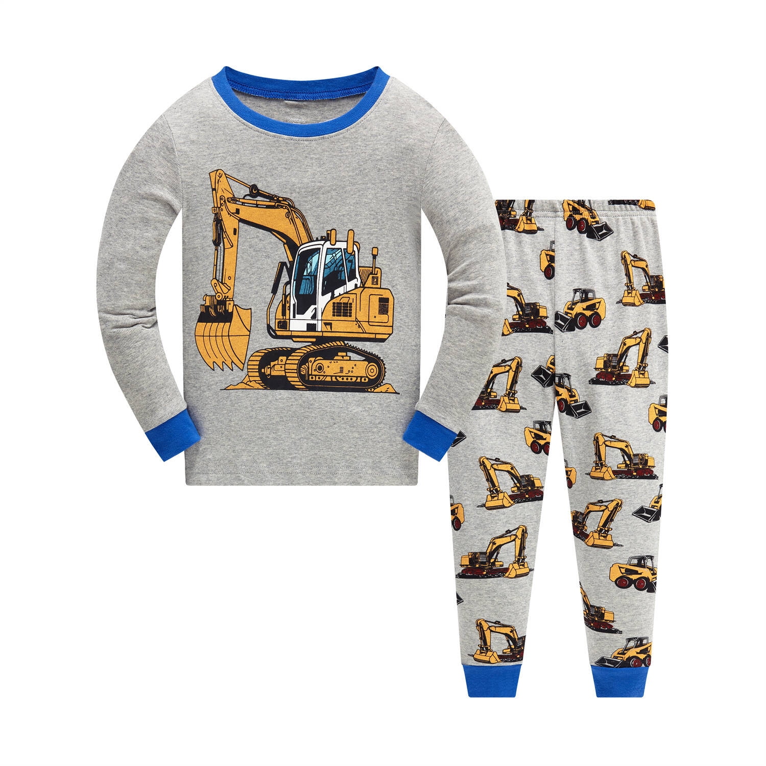 Popshion Little Boys Pajamas Toddler 100 Cotton Excavator 2 Piece Long