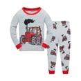 thumbnail image 1 of Popshion Little Boys Pajamas Tractor 100% Cotton 2 Piece Long Sleeve Casual Sleepwear 3T/6707, 1 of 7