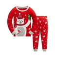 thumbnail image 1 of Popshion Toddler Baby Boys Girls Christmas Cotton Pajamas Set Xmas Sleepwear, 2-Piece, Size 6T, 1 of 7