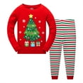 thumbnail image 1 of Popshion Toddler Boy 100% Cotton Christmas Pajamas Christmas Tree Pjs Size 3T, 1 of 7