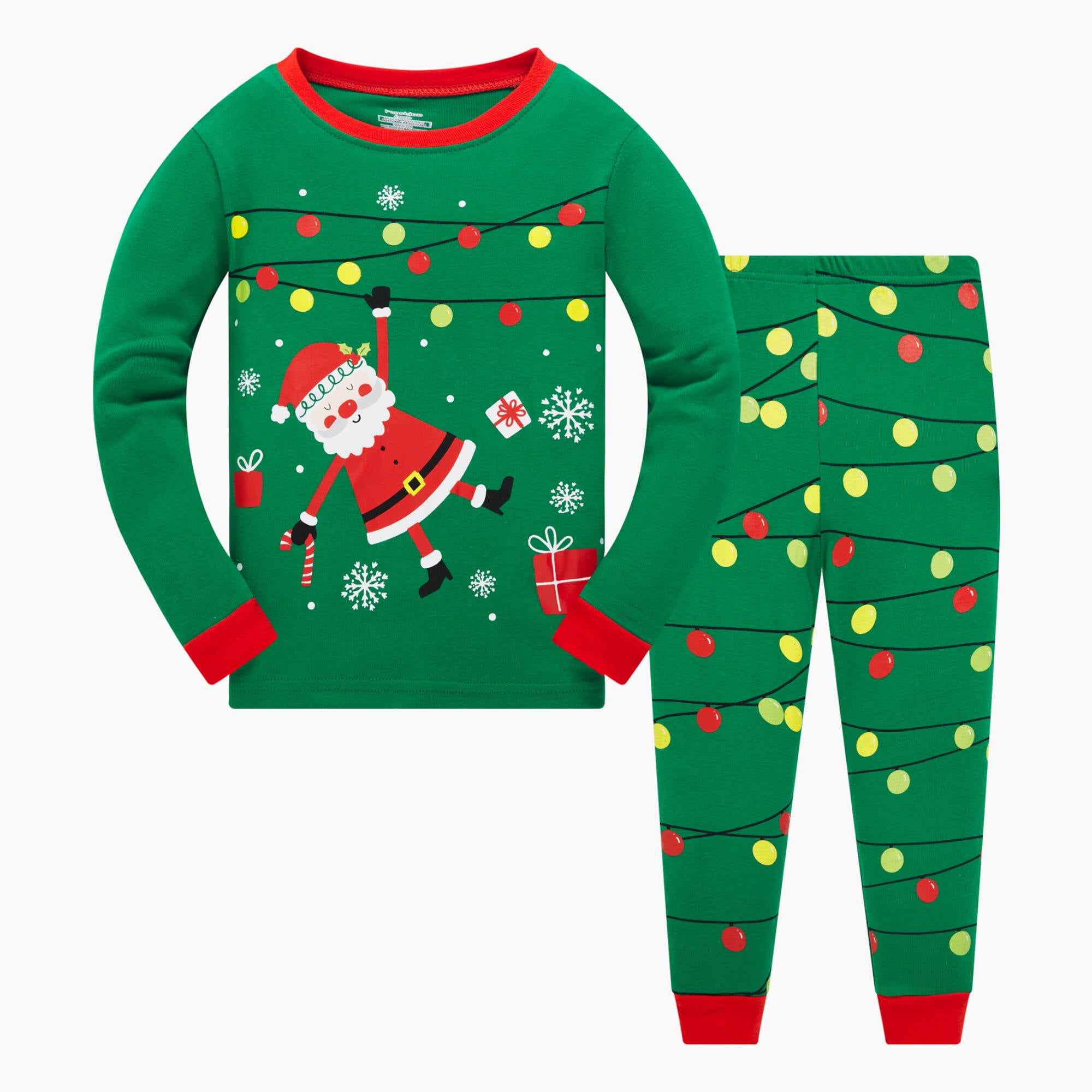 Popshion Toddler Boy 100 Cotton Christmas Pajamas Set Santa Claus Pjs