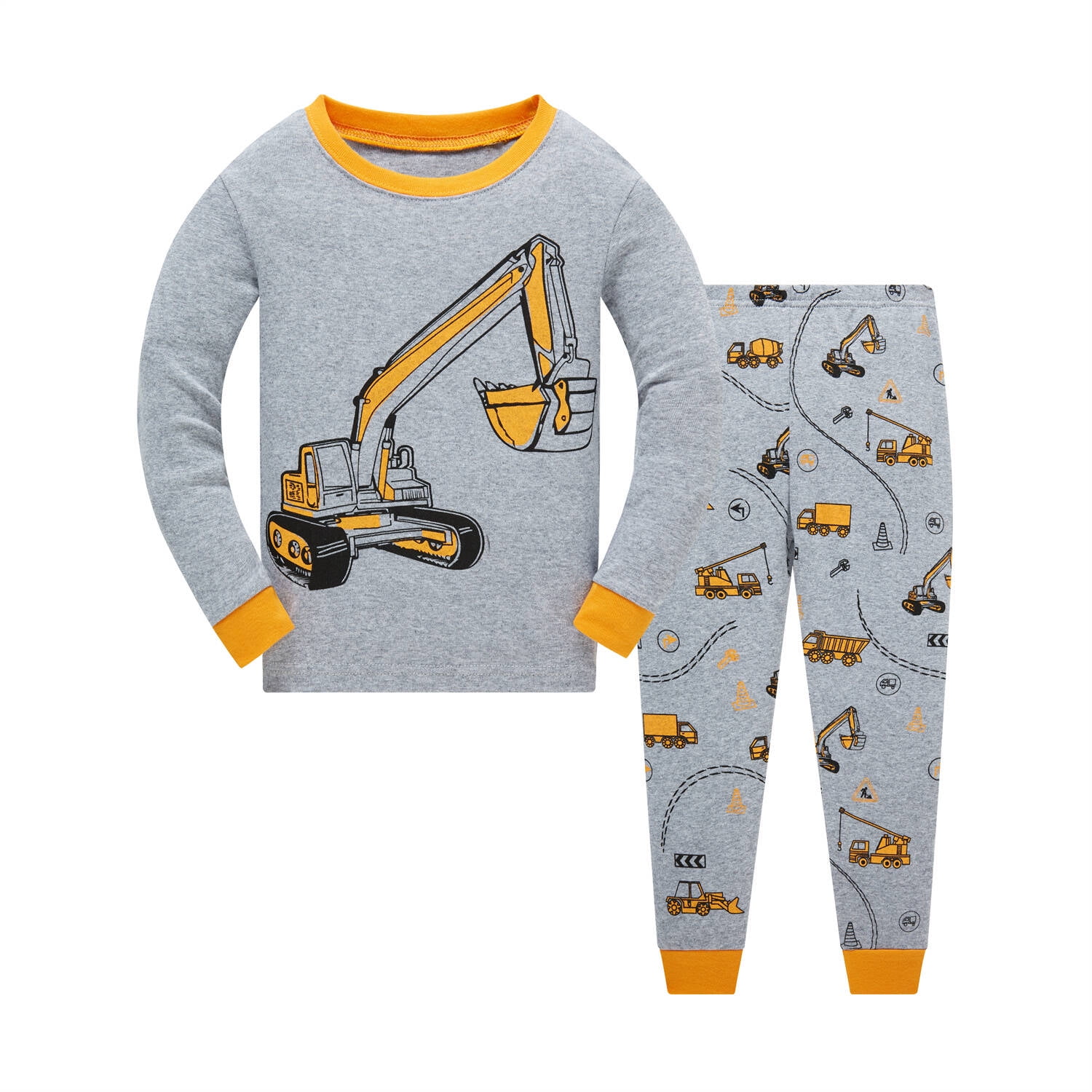 Popshion Toddler Boys Pajamas Set Excavator Kids 100 Cotton 2 Piece
