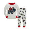 thumbnail image 1 of Popshion Toddler Boys Pajamas Set Off-Road Vehicle Graphic Kids 100% Cotton 2 Piece Long Sleeve Sleepwear 6T/6755, 1 of 7