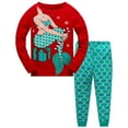 thumbnail image 1 of Popshion Toddler Girl Mermaid Long Sleeve and Pants Snug-Fit Pajamas, 2-Piece, Size 4T, 1 of 7