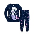 thumbnail image 1 of Popshion Toddler Girl Mermaid Long Sleeve and Pants Snug-Fit Pajamas, 2-Piece, Size 6 Years, 1 of 7