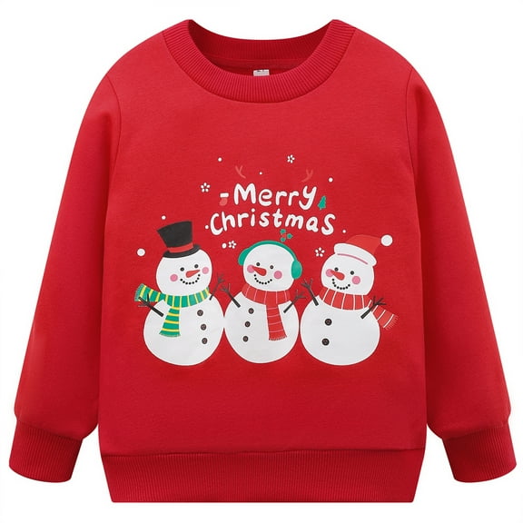 Popshion Toddler Unisex Snowman Cartoon Christmas Sweatshirt, 3T
