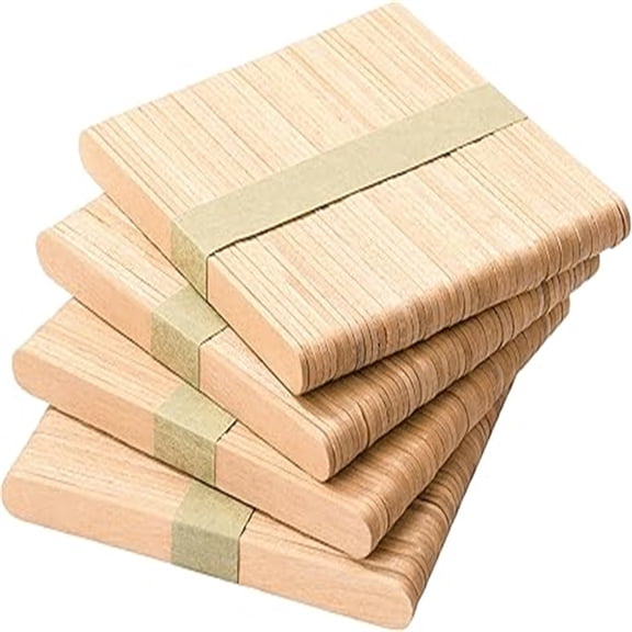 Popsicle Craft Sticks, 4.5 Inch, 200 Pack, Wax Sticks, Kids Crafts, Wooden Sticks for Crafting