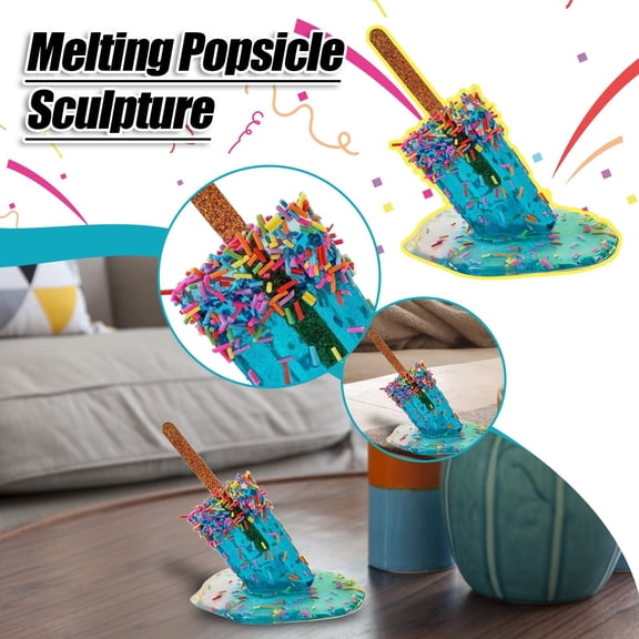Popsicle Decoration, Melting Popsicle Ornaments Ice Cream Statues Summer Cool Popsicle Home Decoration Ice Cream Sculpture