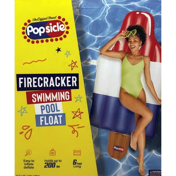 Popsicle Firecracker Swimming Pool Float, 6 ft, Holds up to 200 lbs