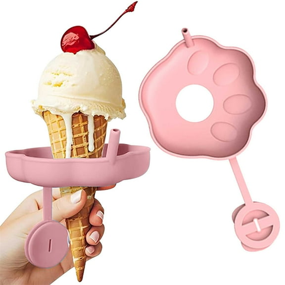 Popsicle Holder with Drip Catcher - Reusable Silicone Ice Cream Cone Stand for Mess-Free Snacking