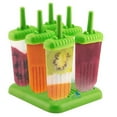 thumbnail image 1 of Popsicle Ice Pop Maker Molds 6 Pack Green BPA Free Ice Popsicles Mold Ice Pops Holders Popsicle Makers For Kids Adults, 1 of 6