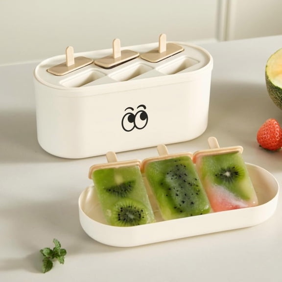 Mold Set with Storage Box, 8-Cavity Reusable Homemade Ice Pop Maker for Kids and Home Kitchen Summer Use 8in