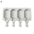 thumbnail image 1 of Popsicle Molds, Ice Pop Molds Silicone 4 Cavities Ice Cream Mold Oval Cake Pop Mold for DIY Popsicle, 1 of 8
