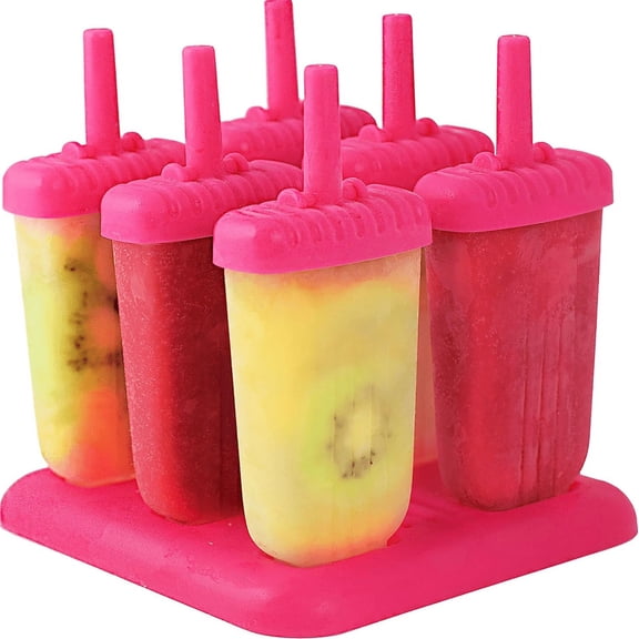 Popsicle Molds Set - 6 Pack Popsicle Makers Reusable Ice Popsicle Molds BPA Free Ice Popsicle Mold Ice Pop Mold Ice Popsicles Maker Fun for Kids Adults