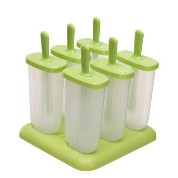 Popsicle Molds Set 6 Pieces Ice Cream Mold Set Square with Lids, Easy-Release Ice Pop Molds , Reusable Silicone Popsicle Container for Home Kitchen Party