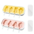 thumbnail image 1 of Popsicle Molds Set of 2, Mold for DIY Popsicle, 4 Cavities Silicone Popsicle Molds, 1 of 8