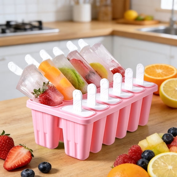 Popsicle Molds,Silicone Ice Pop Molds,BPA Free Popsicle Mold Reusable Easy Release Ice Pop Maker,Homemade Popsicle Mould with Silicone Funnel and Cleaning Brush