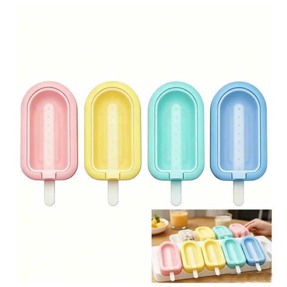 Popsicle Molds, Stackable Silicone Popsicle Molds with Leak-Proof Lids & Sticks, Homemade Freezer Ice Pops & Frozen Snacks | Reusable & Dishwasher Safe| Multicolor, Small