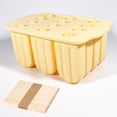 thumbnail image 1 of Popsicle Mould，Popsicle Molds 12 Pieces Silicone Ice Pop Molds BPA Free Popsicle Mold Reusable Easy Release Ice Pop Make (Yellow), 1 of 8
