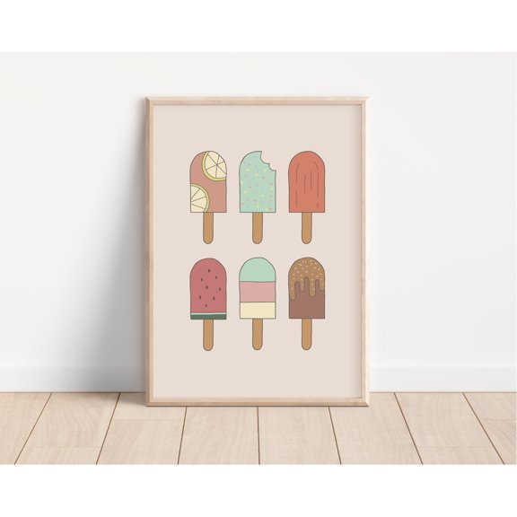 Popsicle Nursery Print Ice Lolly Wall Art Unframed Paper Print
