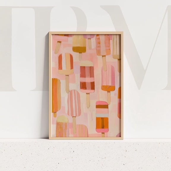 Popsicle Print, Colorful Abstract Ice Cream, Summer Kitchen Decor Home Decor #607, Unframed Poster Size 8x12
