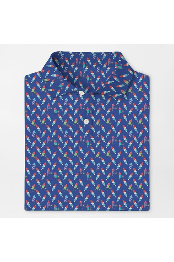 Popsicle Season Polo Shirt for Men Firework Funny Golf Shirt 4th of July