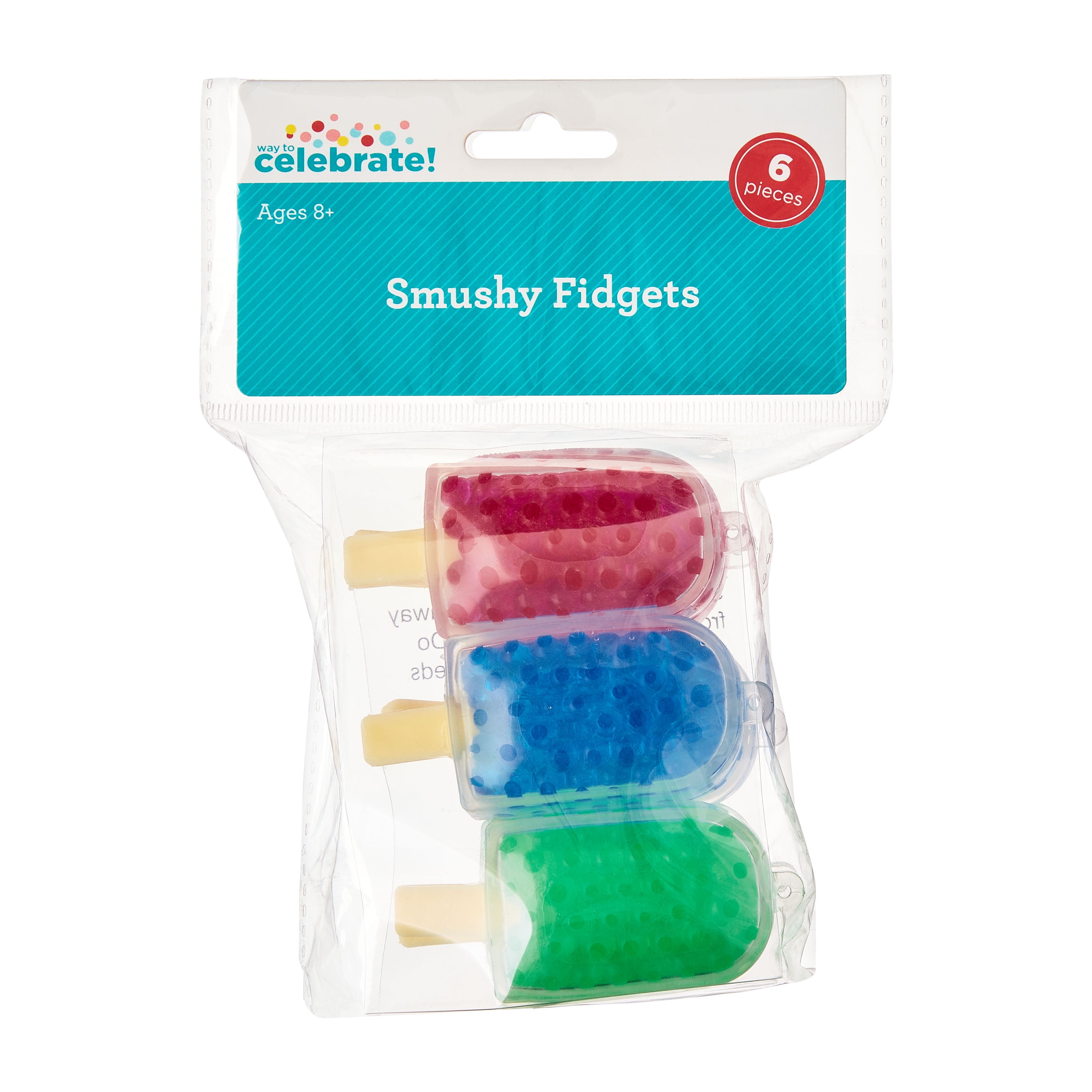 Multicolor Ice Pop Smushy Fidgets, 6 Count, by Way To Celebrate