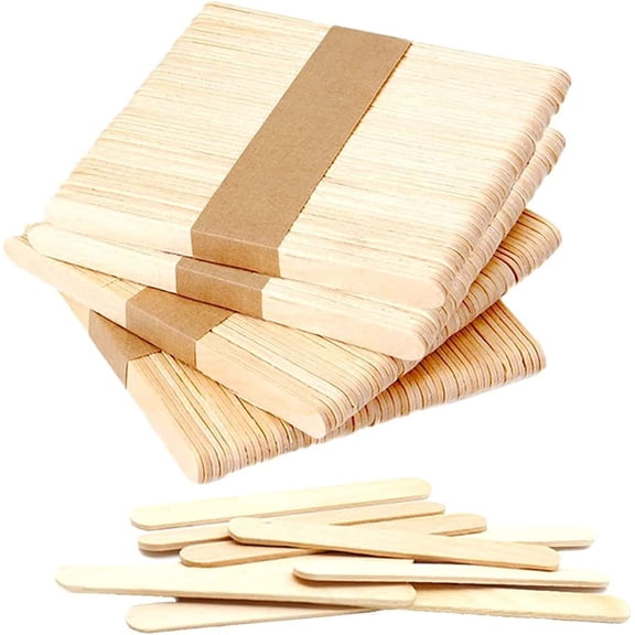 Popsicle Sticks 200Pcs Food Grade Extra Long Natural Wooden Craft Sticks for Hand Craft Ice Pop Ice Cream 5.5'' x 0.39''
