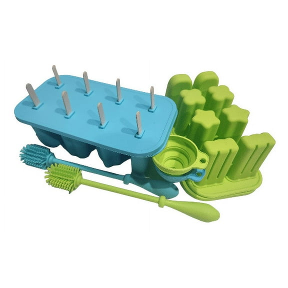 Popsicle Tray Multiple Shapes Silicone Popsicle Mold Ice Cream Freezer Mold Ice Cream Tools. GREEN