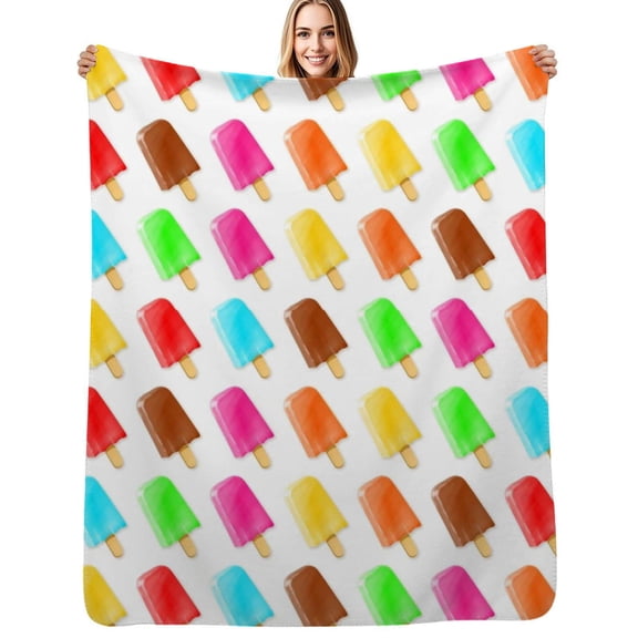 Popsicles Flannel Blankets Soft Warm Throw Blanket Autumn Camping Bedroom Aesthetic Bedspread