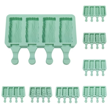 Popsicles Mold, Ice Cream Mold Cake Pop Mold 4 Cavities Silicone Popsicle Molds Maker, Easy Release Ice Pop Cream Molds for DIY Ice Popsicle, Multi-style Optional