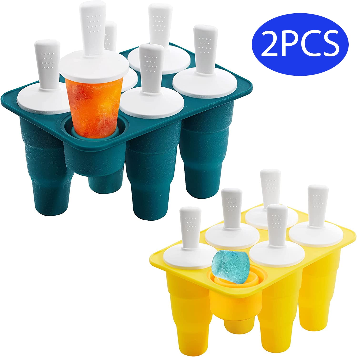 Popsicles Molds Set 2PCS , Popsicle Maker Easy Release Ice Cream Molds