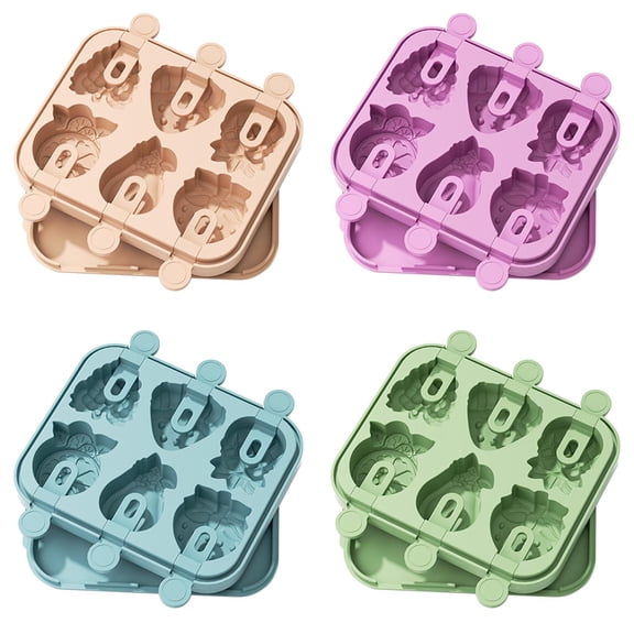 Popsicles Molds– Silicone Popsicle Mold with Sticks, Reusable Ice Cream Molds for Homemade Popsicles – Easy to Fill & Clean (Pink+Purple+Light Blue+Green)