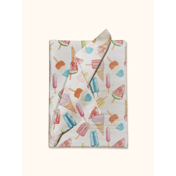 Popsicles Printed Tissue Paper - Summer Tissue Paper - Ice Cream Tissue Paper | 24 Sheets 20" x 30"