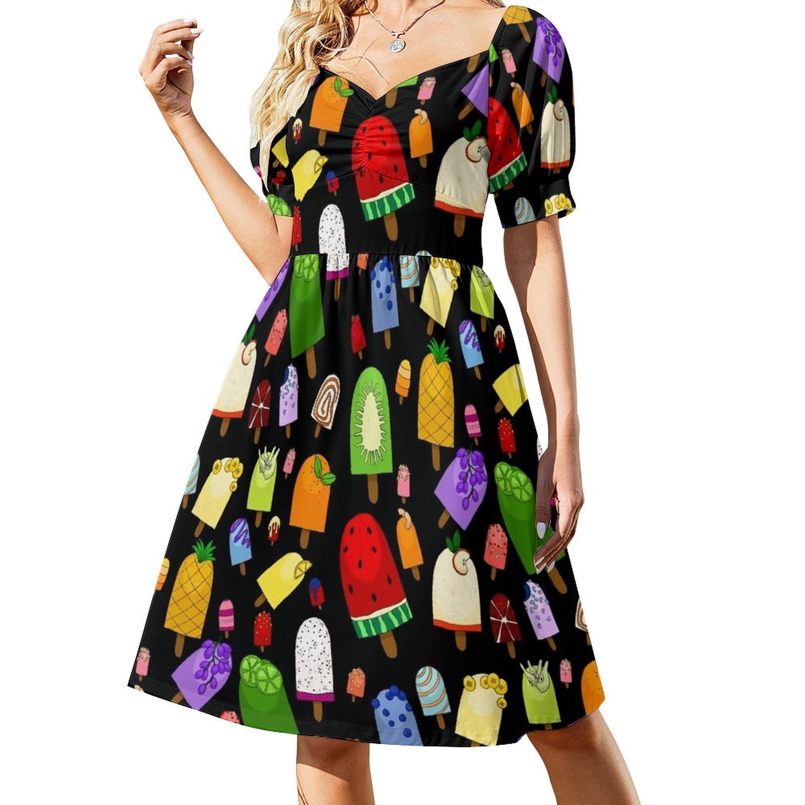 Pomegranate Fruit Pattern Print Dress